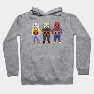 Three feline friends ready for Halloween Hoodie